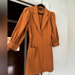 We Wore What Pinstripe Tuxedo Mini Dress